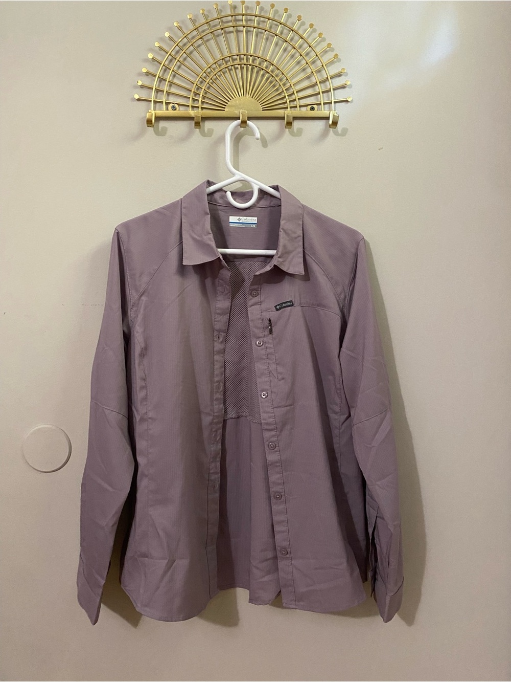 Columbia Mauve Long-Sleeve Button-Up Shirt